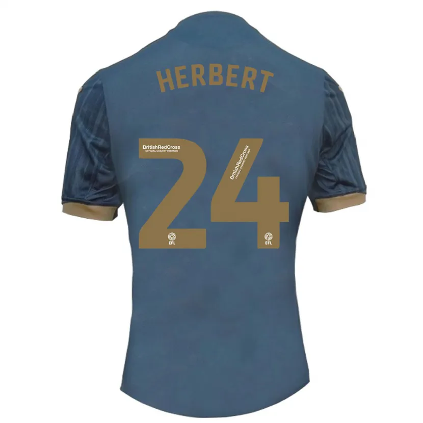 Danxen Niño Camiseta Chelsea Herbert #24 Verde Azulado Oscuro 2ª Equipación 2023/24 La Camisa