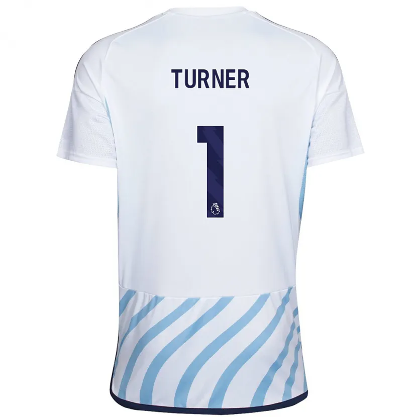 Danxen Niño Camiseta Matt Turner #1 Blanco Azul 2ª Equipación 2023/24 La Camisa