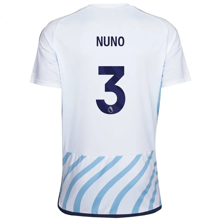 Danxen Niño Camiseta Nuno Tavares #3 Blanco Azul 2ª Equipación 2023/24 La Camisa