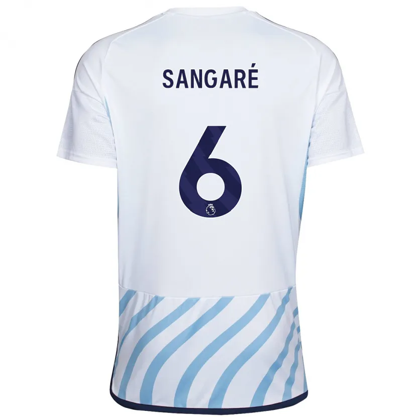 Danxen Niño Camiseta Ibrahim Sangaré #6 Blanco Azul 2ª Equipación 2023/24 La Camisa