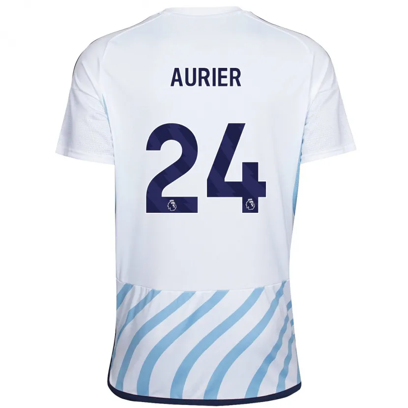 Danxen Niño Camiseta Serge Aurier #24 Blanco Azul 2ª Equipación 2023/24 La Camisa