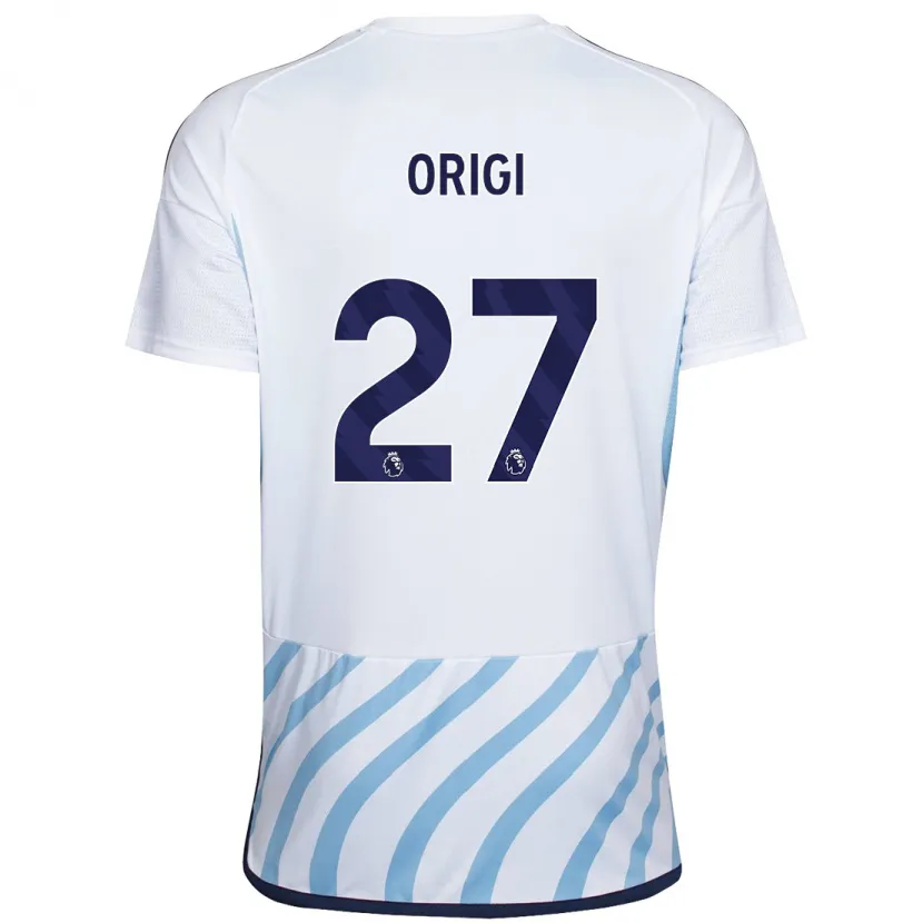 Danxen Niño Camiseta Divock Origi #27 Blanco Azul 2ª Equipación 2023/24 La Camisa