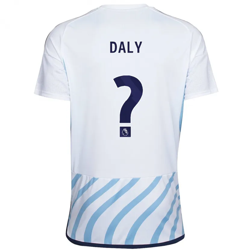 Danxen Niño Camiseta Cormac Daly #0 Blanco Azul 2ª Equipación 2023/24 La Camisa