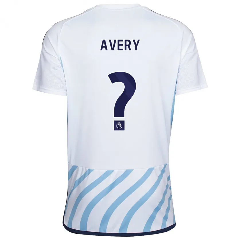 Danxen Niño Camiseta Theo Avery #0 Blanco Azul 2ª Equipación 2023/24 La Camisa