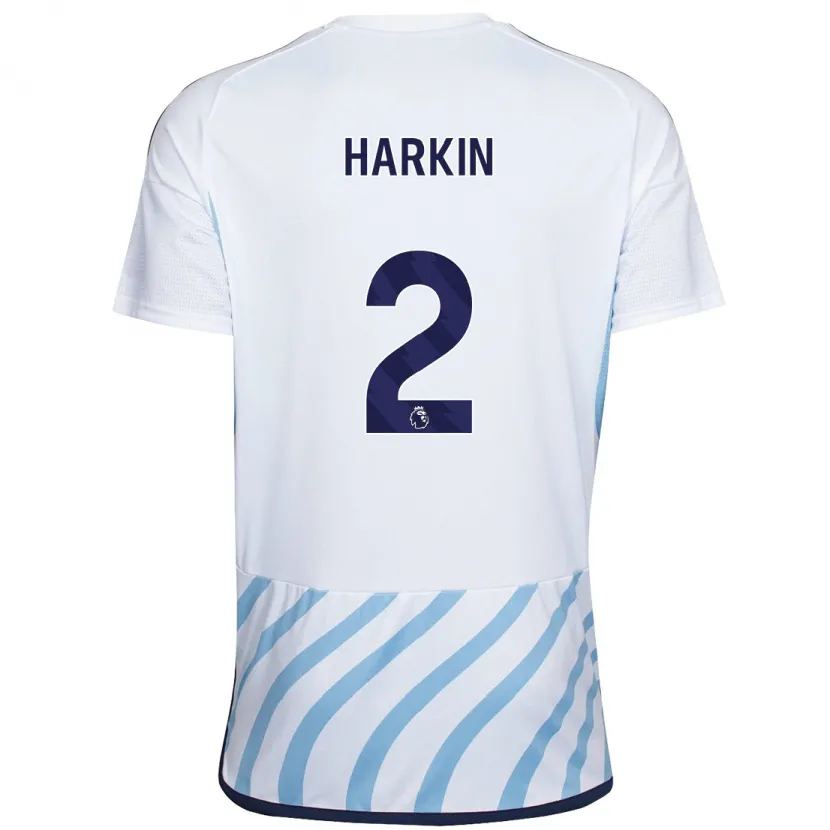 Danxen Niño Camiseta Lyndsey Harkin #2 Blanco Azul 2ª Equipación 2023/24 La Camisa