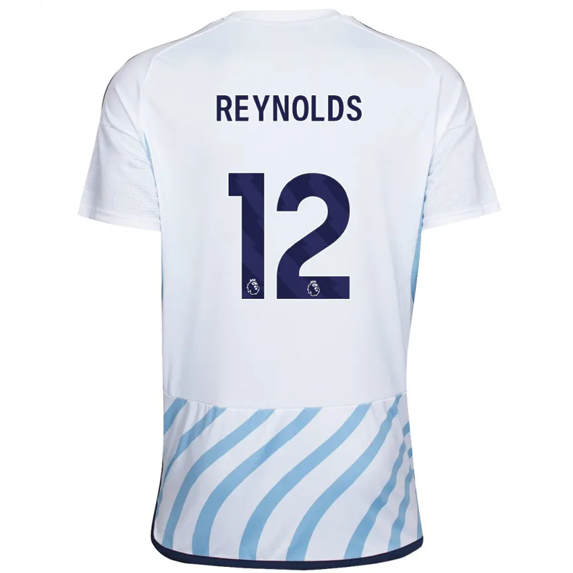 Danxen Niño Camiseta Niamh Reynolds #12 Blanco Azul 2ª Equipación 2023/24 La Camisa