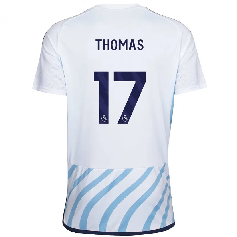 Danxen Niño Camiseta Freya Thomas #17 Blanco Azul 2ª Equipación 2023/24 La Camisa