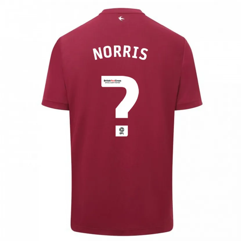 Danxen Niño Camiseta Jacob Norris #0 Rojo 2ª Equipación 2023/24 La Camisa