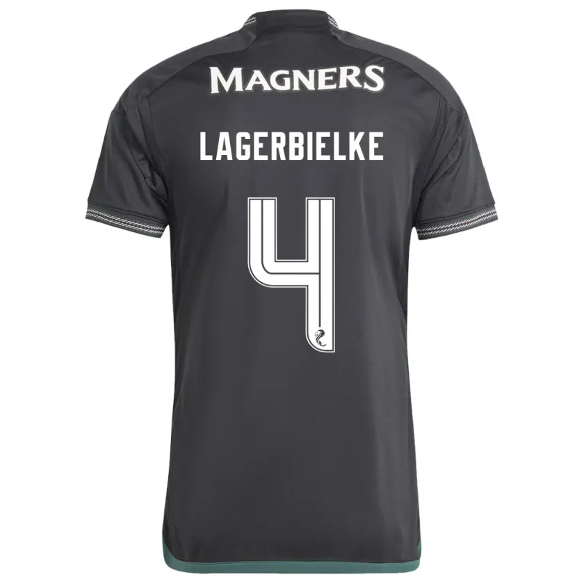 Danxen Niño Camiseta Gustaf Lagerbielke #4 Negro 2ª Equipación 2023/24 La Camisa