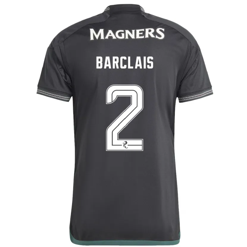 Danxen Niño Camiseta Celya Barclais #2 Negro 2ª Equipación 2023/24 La Camisa