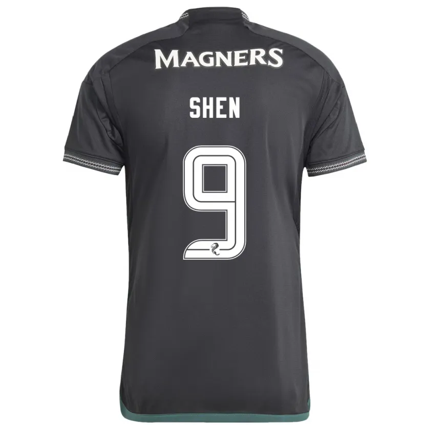 Danxen Niño Camiseta Shen Mengyu #9 Negro 2ª Equipación 2023/24 La Camisa