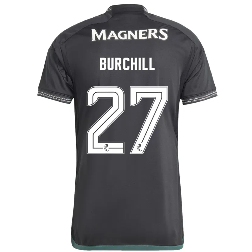 Danxen Niño Camiseta Tiree Burchill #27 Negro 2ª Equipación 2023/24 La Camisa