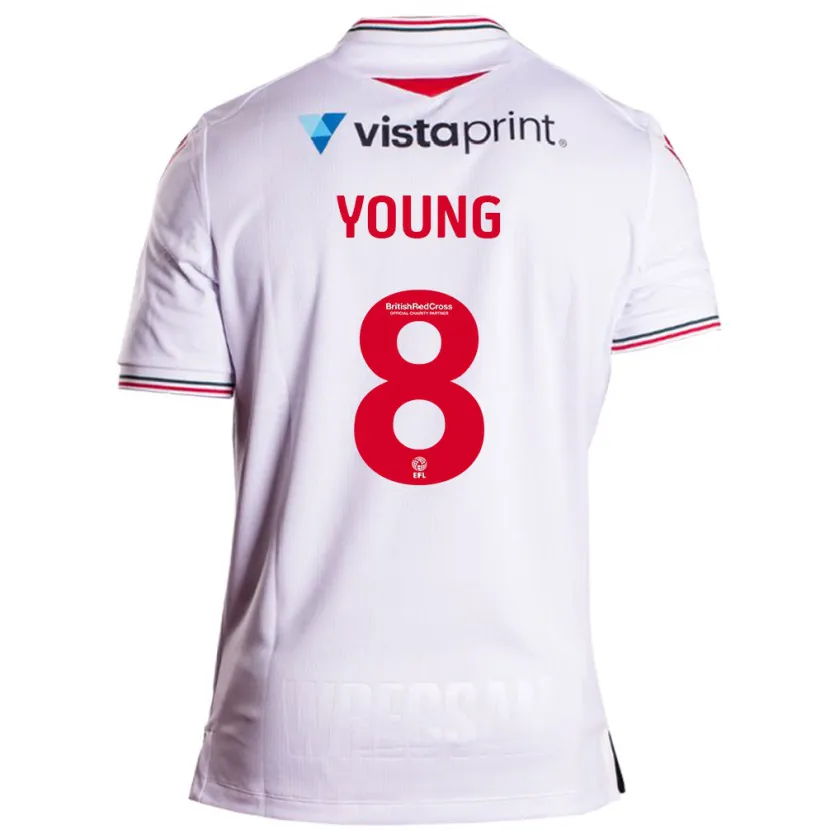 Danxen Niño Camiseta Luke Young #8 Blanco 2ª Equipación 2023/24 La Camisa