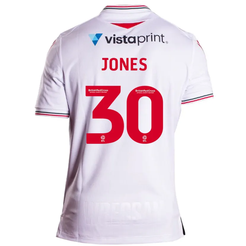 Danxen Niño Camiseta James Jones #30 Blanco 2ª Equipación 2023/24 La Camisa