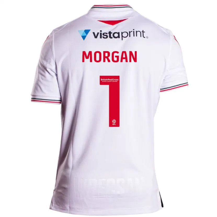 Danxen Niño Camiseta Delyth Morgan #1 Blanco 2ª Equipación 2023/24 La Camisa