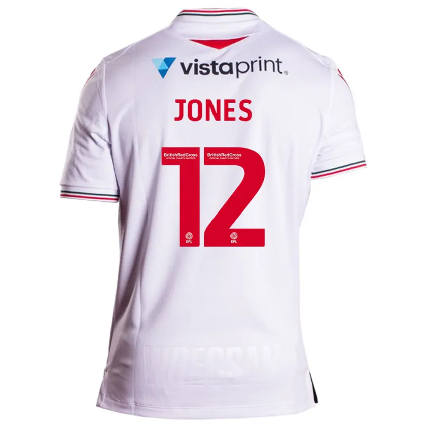 Danxen Niño Camiseta Carra Jones #12 Blanco 2ª Equipación 2023/24 La Camisa