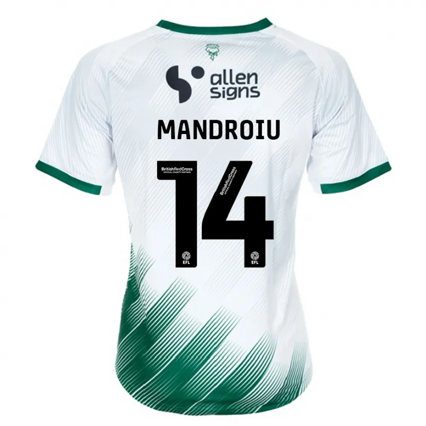 Danxen Niño Camiseta Daniel Mandroiu #14 Blanco 2ª Equipación 2023/24 La Camisa