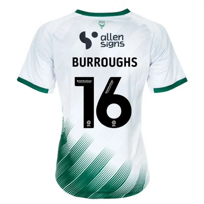 Danxen Niño Camiseta Jack Burroughs #16 Blanco 2ª Equipación 2023/24 La Camisa