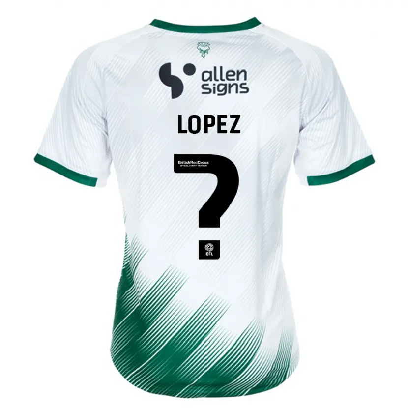 Danxen Niño Camiseta Jersey Lopez #0 Blanco 2ª Equipación 2023/24 La Camisa