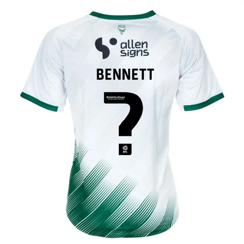 Danxen Niño Camiseta Hugo Bennett #0 Blanco 2ª Equipación 2023/24 La Camisa