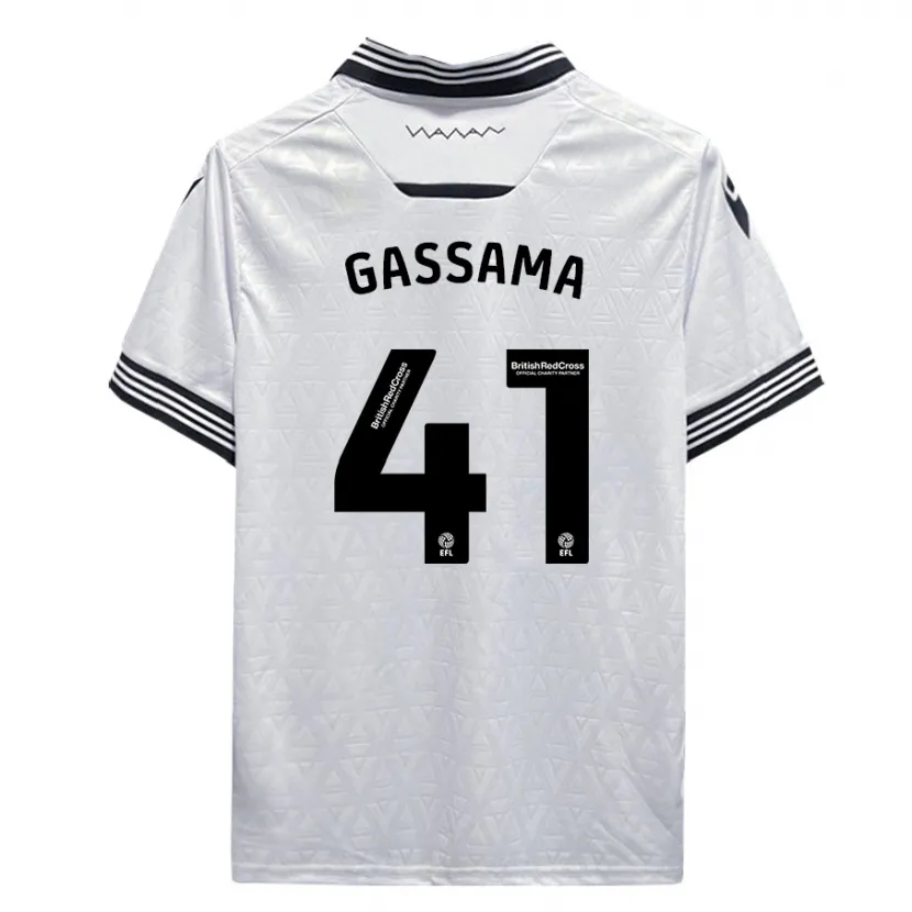 Danxen Niño Camiseta Djeidi Gassama #41 Blanco 2ª Equipación 2023/24 La Camisa