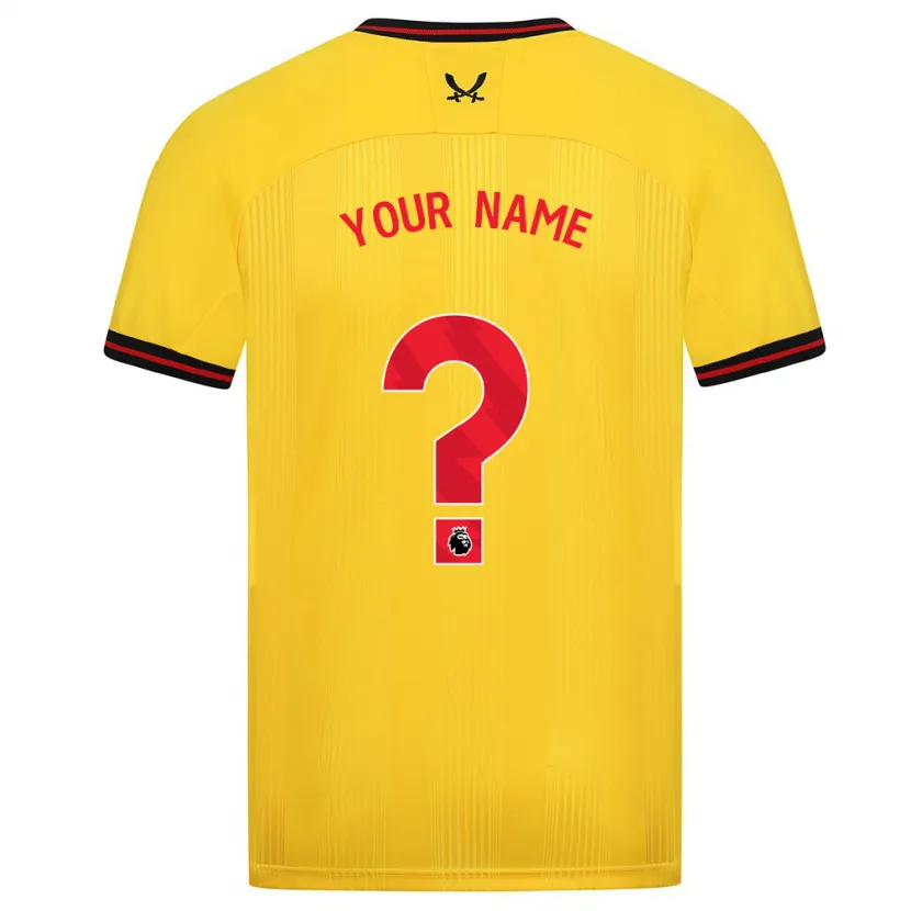 Danxen Niño Camiseta Su Nombre #0 Amarillo 2ª Equipación 2023/24 La Camisa