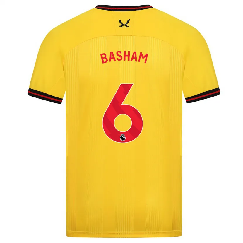 Danxen Niño Camiseta Chris Basham #6 Amarillo 2ª Equipación 2023/24 La Camisa