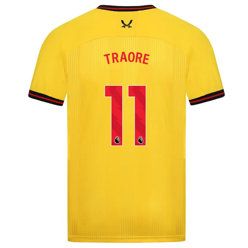 Danxen Niño Camiseta Bénie Traoré #11 Amarillo 2ª Equipación 2023/24 La Camisa