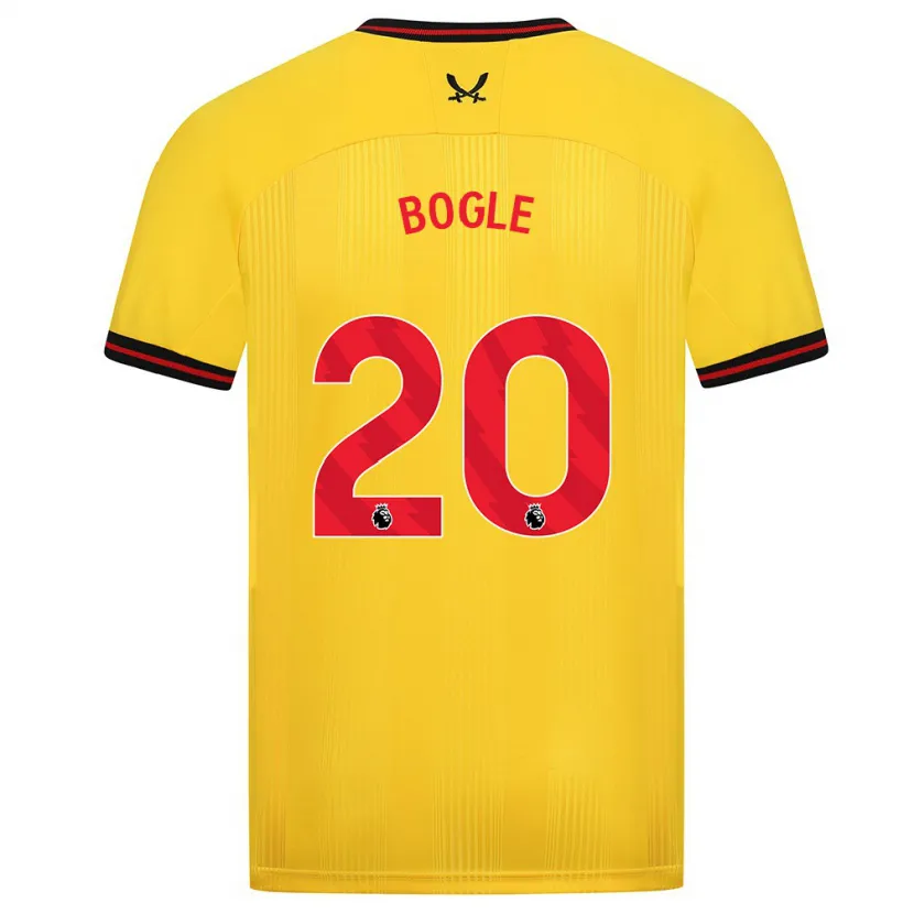 Danxen Niño Camiseta Jayden Bogle #20 Amarillo 2ª Equipación 2023/24 La Camisa