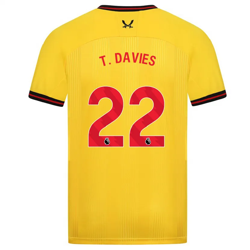 Danxen Niño Camiseta Tom Davies #22 Amarillo 2ª Equipación 2023/24 La Camisa