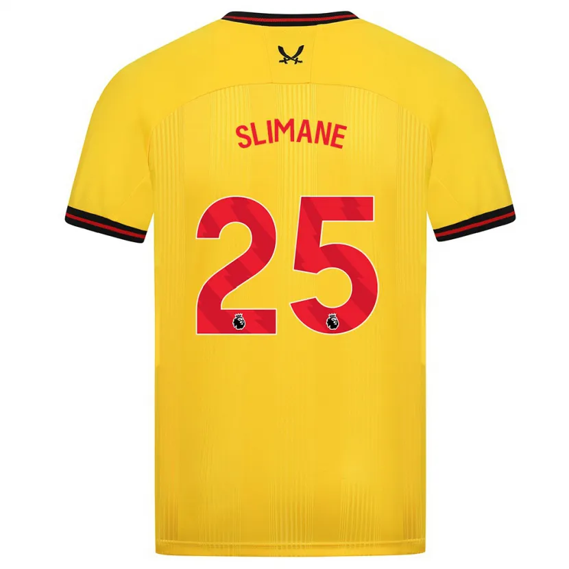 Danxen Niño Camiseta Anis Slimane #25 Amarillo 2ª Equipación 2023/24 La Camisa