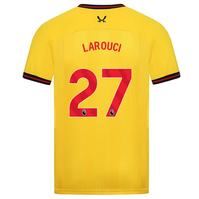 Danxen Niño Camiseta Yasser Larouci #27 Amarillo 2ª Equipación 2023/24 La Camisa