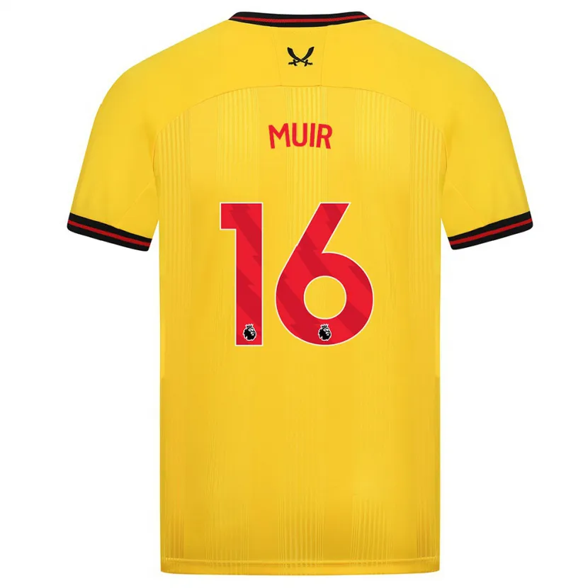 Danxen Niño Camiseta Chene Muir #16 Amarillo 2ª Equipación 2023/24 La Camisa