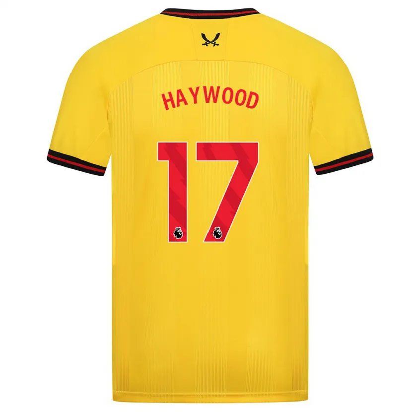 Danxen Niño Camiseta Sophie Haywood #17 Amarillo 2ª Equipación 2023/24 La Camisa