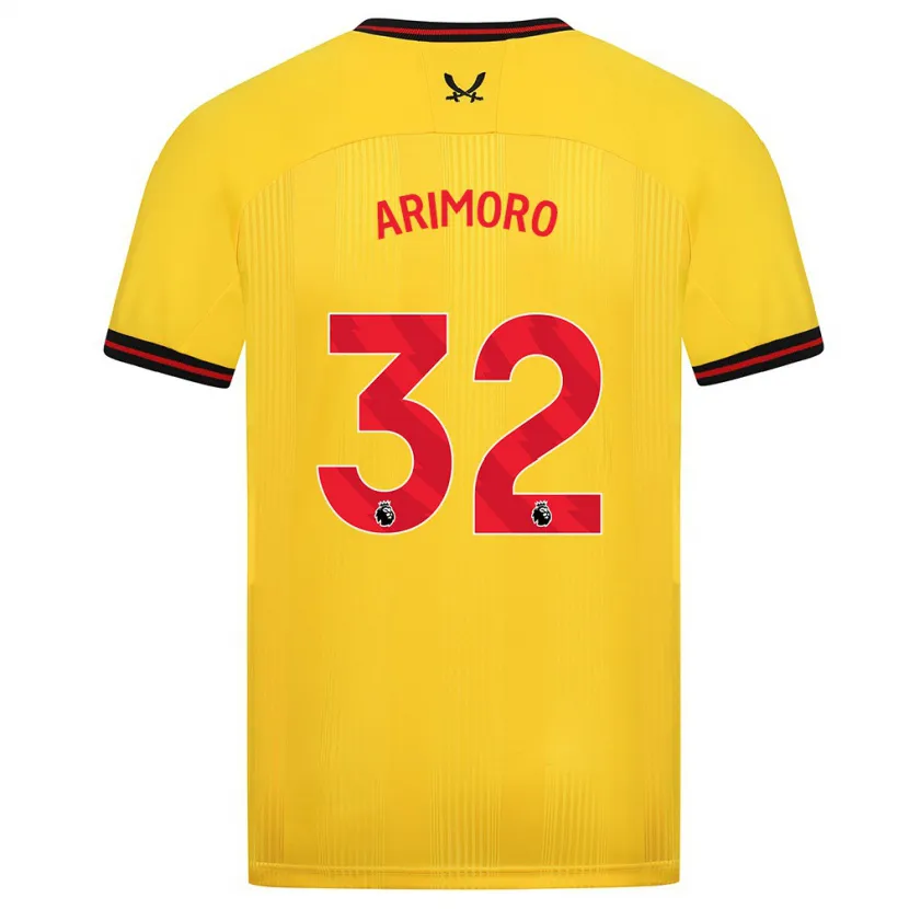 Danxen Niño Camiseta Juliet Khinde Adebowale-Arimoro #32 Amarillo 2ª Equipación 2023/24 La Camisa