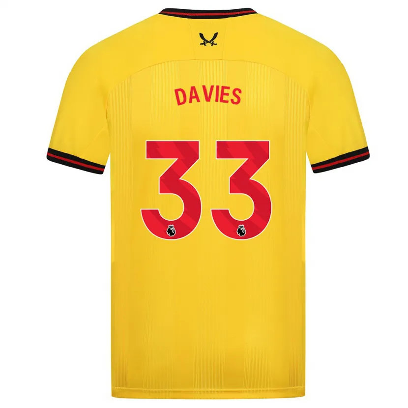 Danxen Niño Camiseta Bethan Davies #33 Amarillo 2ª Equipación 2023/24 La Camisa