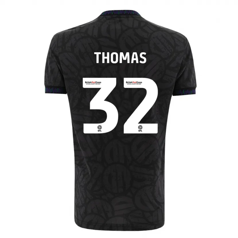 Danxen Niño Camiseta Lewis Thomas #32 Negro 2ª Equipación 2023/24 La Camisa