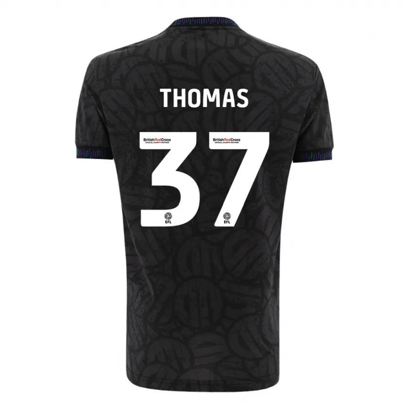 Danxen Niño Camiseta Olly Thomas #37 Negro 2ª Equipación 2023/24 La Camisa