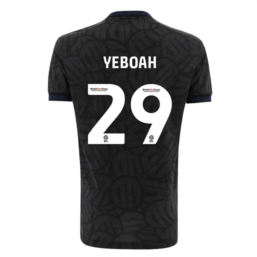 Danxen Niño Camiseta Ephraim Yeboah #29 Negro 2ª Equipación 2023/24 La Camisa