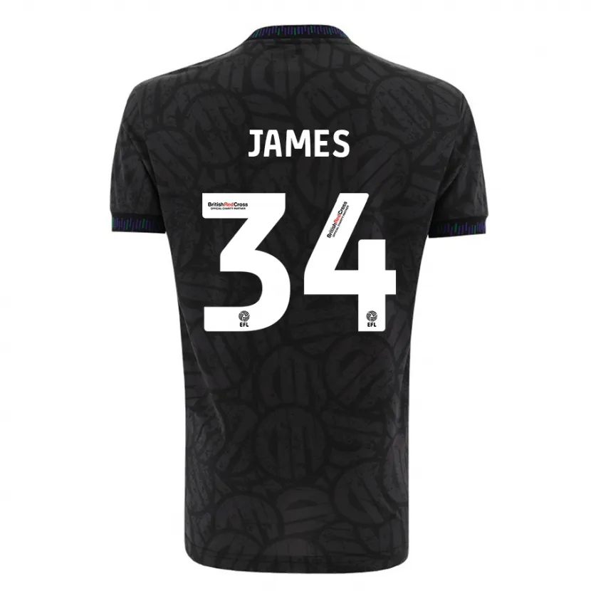 Danxen Niño Camiseta Joseph James #34 Negro 2ª Equipación 2023/24 La Camisa