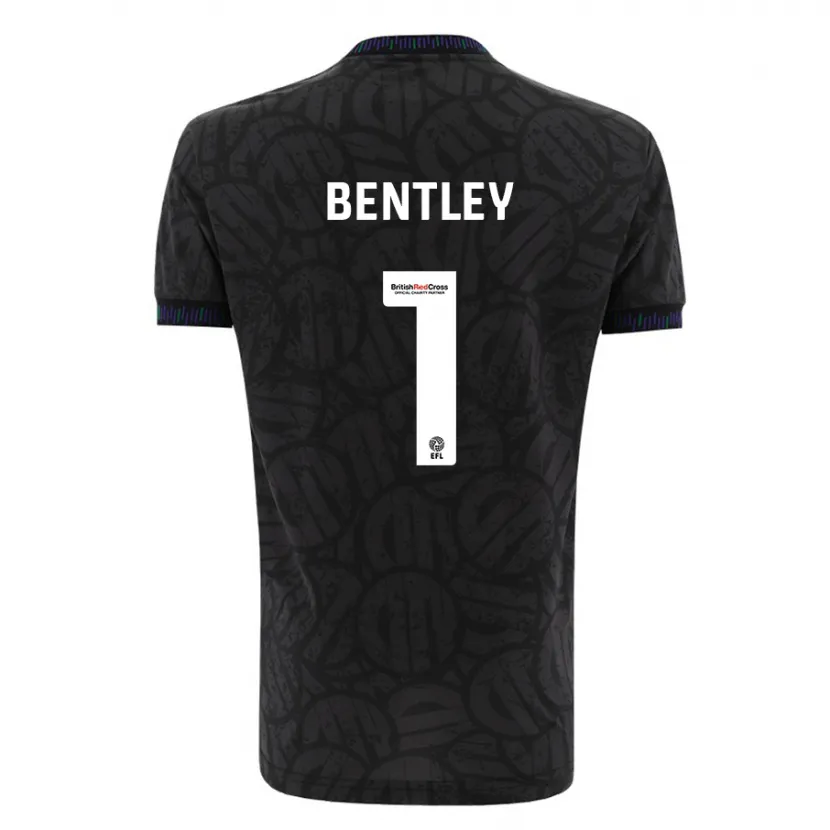 Danxen Niño Camiseta Fran Bentley #1 Negro 2ª Equipación 2023/24 La Camisa