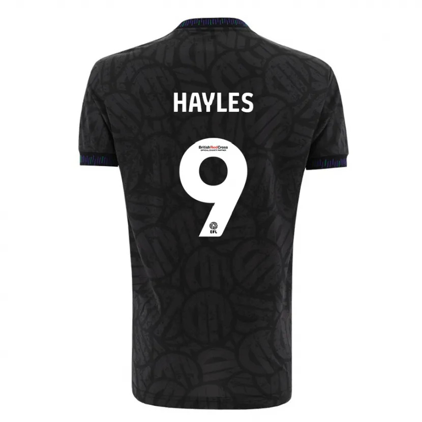 Danxen Niño Camiseta Shania Hayles #9 Negro 2ª Equipación 2023/24 La Camisa