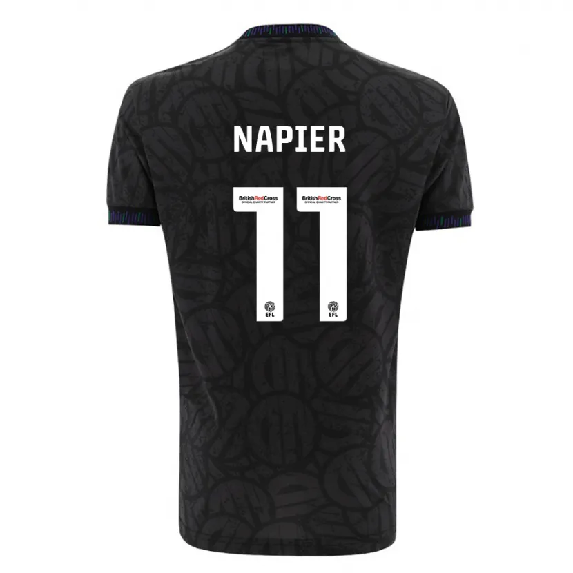 Danxen Niño Camiseta Jamie-Lee Napier #11 Negro 2ª Equipación 2023/24 La Camisa