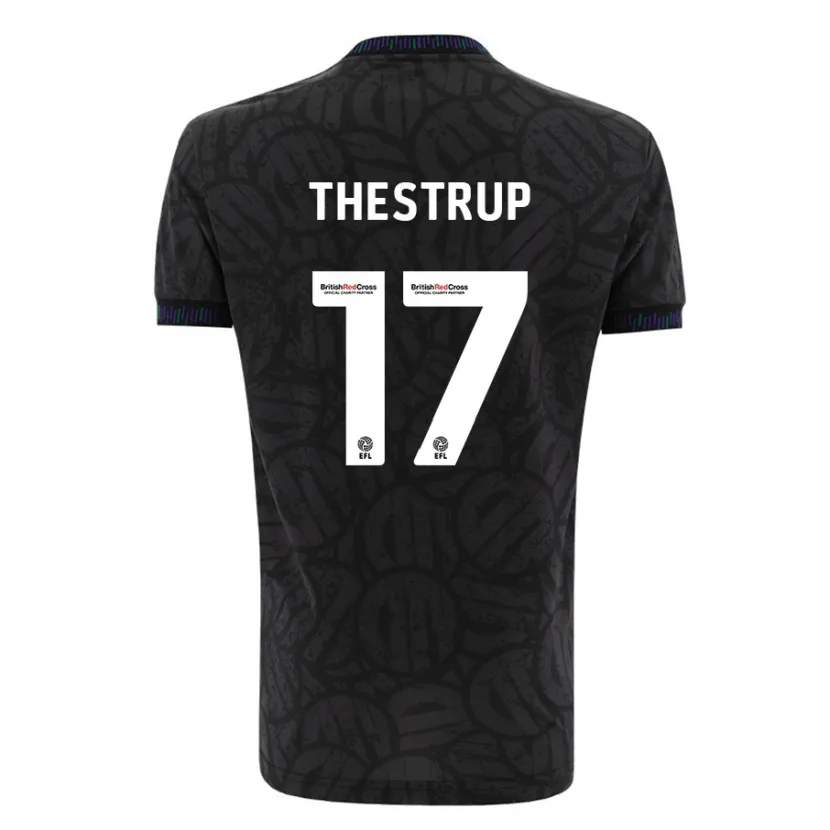 Danxen Niño Camiseta Amalie Thestrup #17 Negro 2ª Equipación 2023/24 La Camisa