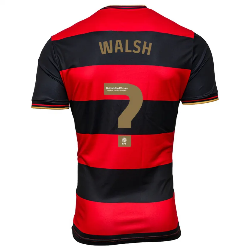 Danxen Niño Camiseta Joe Walsh #0 Negro Rojo 2ª Equipación 2023/24 La Camisa