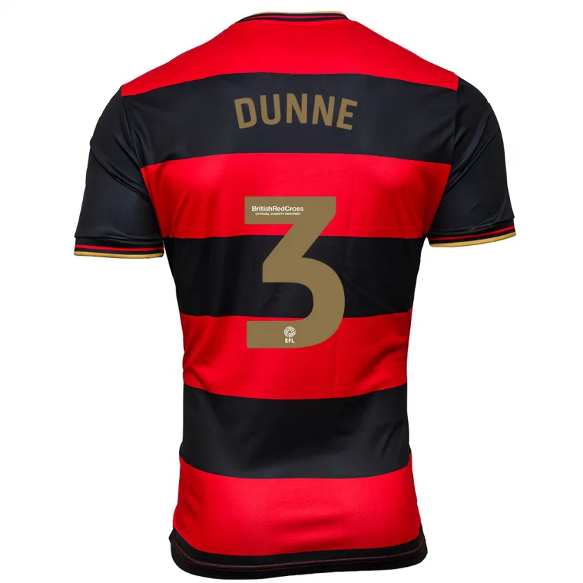 Danxen Niño Camiseta Jimmy Dunne #3 Negro Rojo 2ª Equipación 2023/24 La Camisa