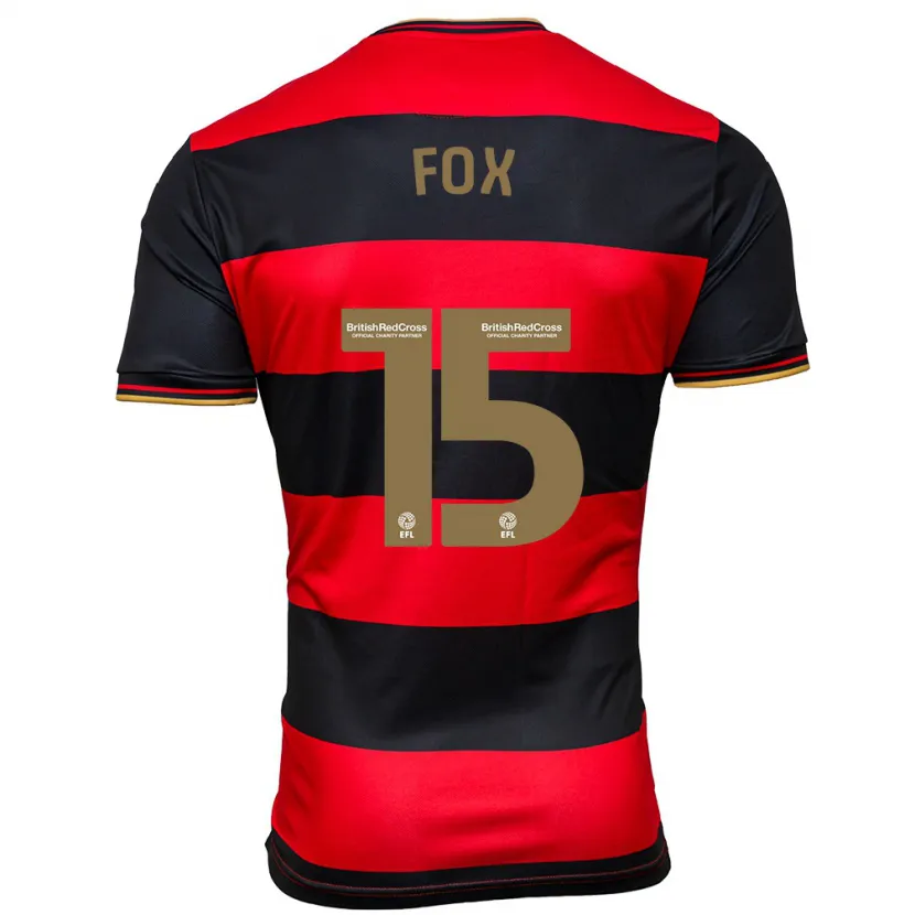 Danxen Niño Camiseta Morgan Fox #15 Negro Rojo 2ª Equipación 2023/24 La Camisa