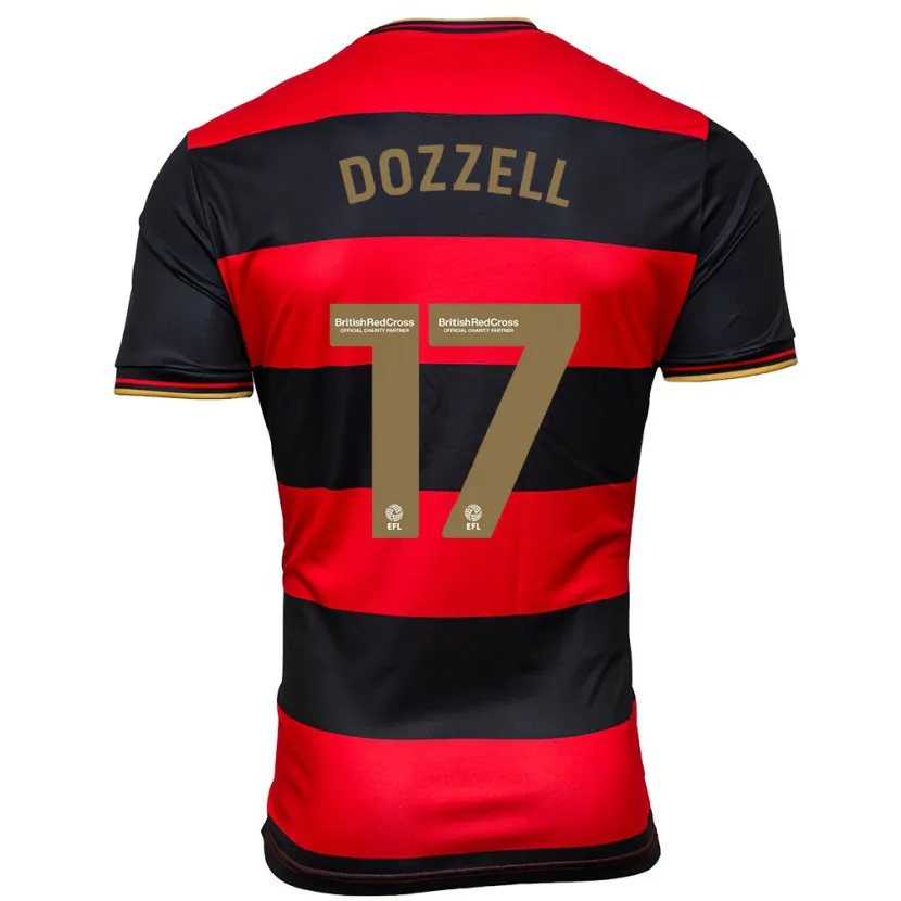 Danxen Niño Camiseta Andre Dozzell #17 Negro Rojo 2ª Equipación 2023/24 La Camisa