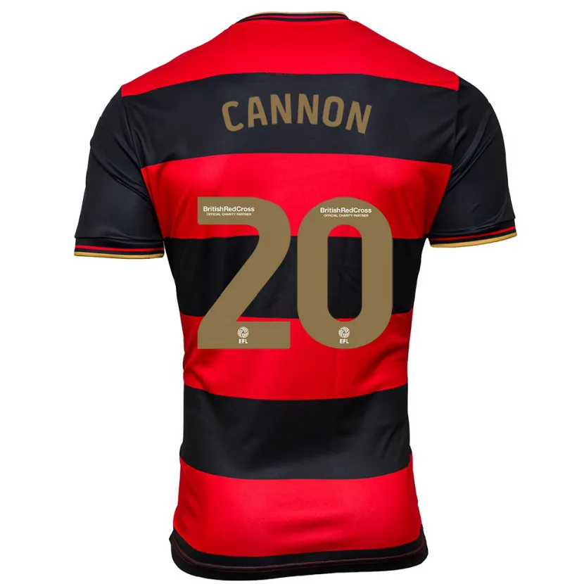 Danxen Niño Camiseta Reggie Cannon #20 Negro Rojo 2ª Equipación 2023/24 La Camisa