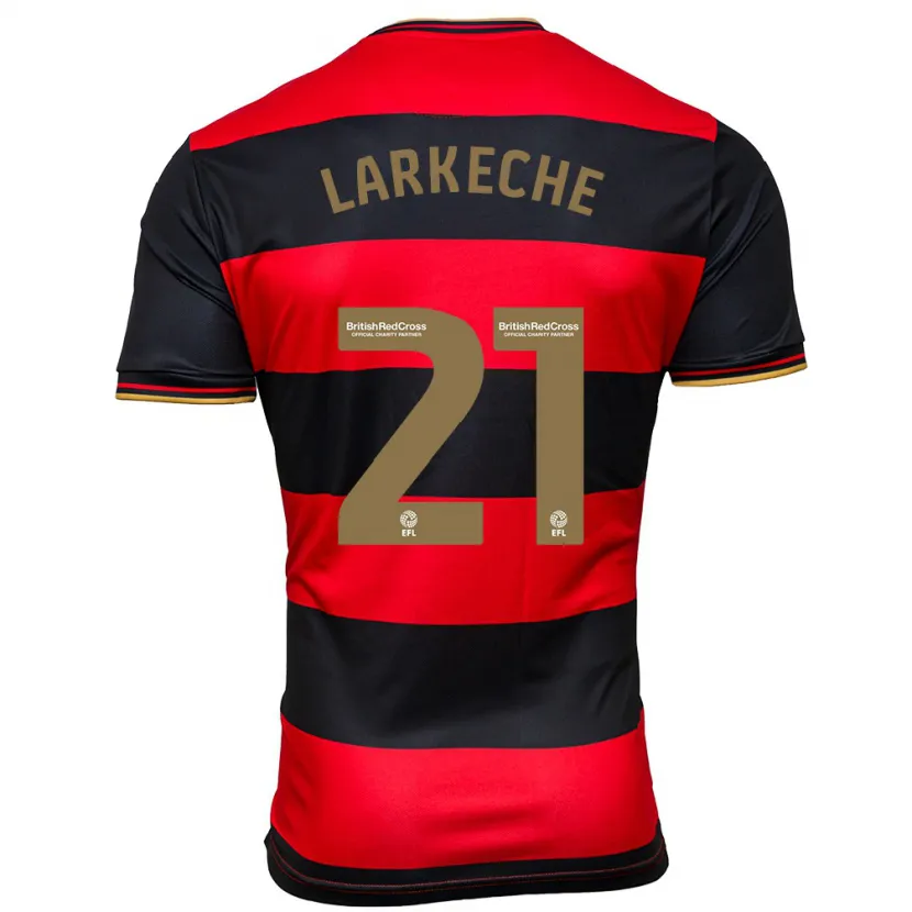 Danxen Niño Camiseta Ziyad Larkeche #21 Negro Rojo 2ª Equipación 2023/24 La Camisa